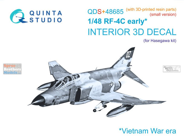 QTSQDS48685R 1:48 Quinta Studio 3D Decal - RF-4C Phantom II Early (HAS kit) Small Version