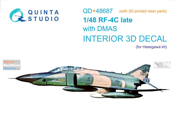 QTSQD48687R 1:48 Quinta Studio 3D Decal - RF-4C Phantom II Late with DMAS (HAS kit)
