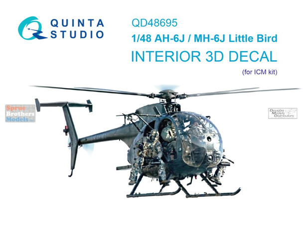 QTSQD48695 1:48 Quinta Studio 3D Decal - AH-6J MH-6J Little Bird (ICM kit)