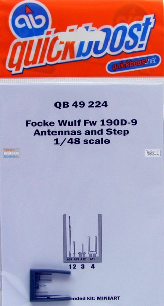 QBT49224 1:48 Quickboost Fw190D-9 Antennas & Step (MIA kit)