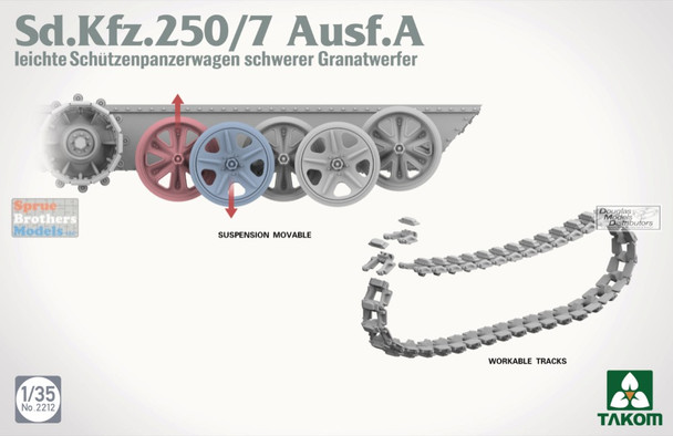TAK02212 1:35 Takom Sd.Kfz.250/7 Ausf.A leicher Shutzenpanzerwagen schwerer Granatwerfer