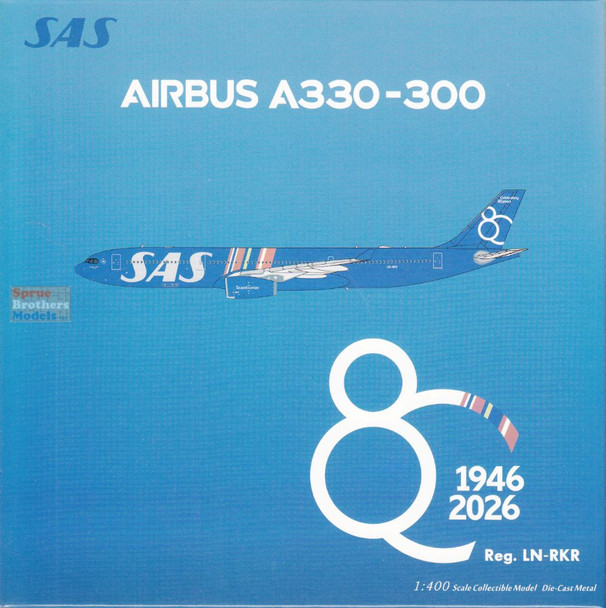 NGM62088 1:400 NG Model SAS Scandanavian Airlines Airbus A330-300 Reg #LN-RKR '80 Years' (pre-painted/pre-built)