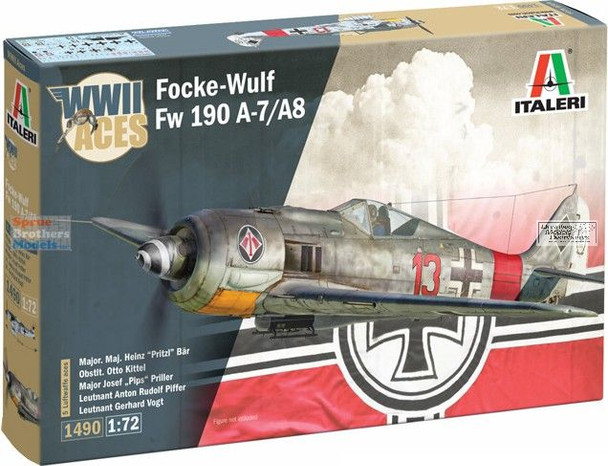 ITA1490 1:72 Italeri Fw190A-7 Fw190A-8 WW2 Aces