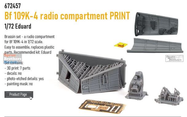 EDU672457 1:72 Eduard Brassin Bf109K-4 Radio Compartment (EDU kit)