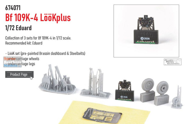 EDU674071 1:72 Eduard LookPlus - Bf109K-4 Detail Set (EDU kit)