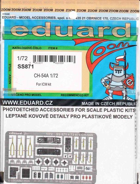 EDUSS871 1:72 Eduard Color Zoom PE - CH-54A Tarhe (ICM kit)