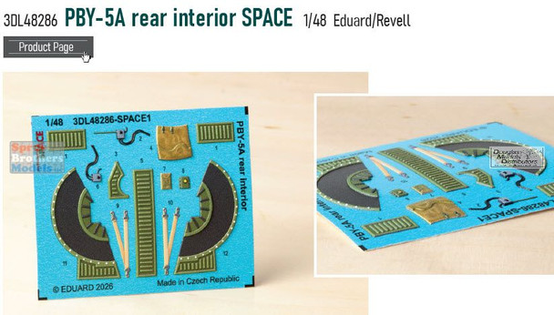 EDU3DL48286 1:48 Eduard SPACE - PBY-5A Catalina Rear Interior (EDU/REV kit)