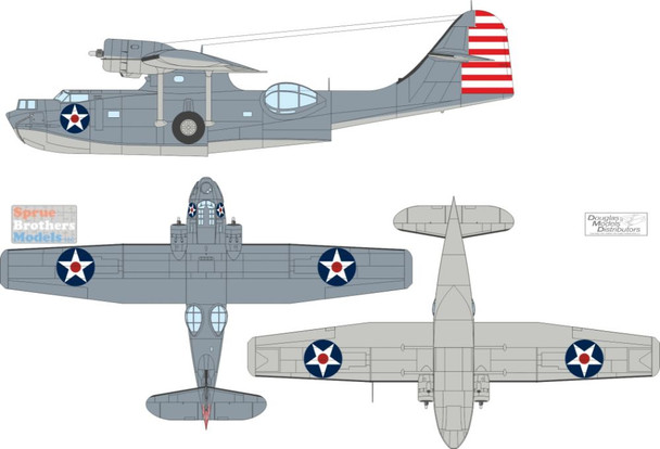 EDUEX1184 1:48 Eduard Mask - PBY-5A Catalina US National Insignia (Stars with Red Center) (EDU/REV kit)