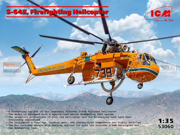 ICM53060 1:35 ICM S-64E Skycrane Firefighting Helicopter