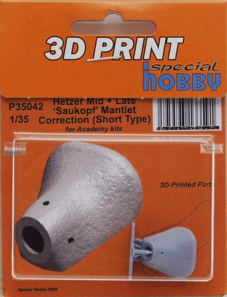 SPHP35042P 1:35 Special Hobby Hetzer Mid/Late Saukopf Mantlet Corretion - Short Type (ACA kit)
