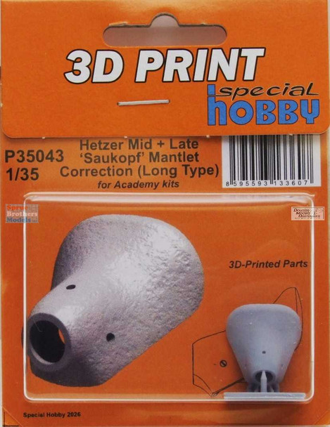 SPHP35043P 1:35 Special Hobby Hetzer Mid/Late Saukopf Mantlet Corretion - Long Type (ACA kit)
