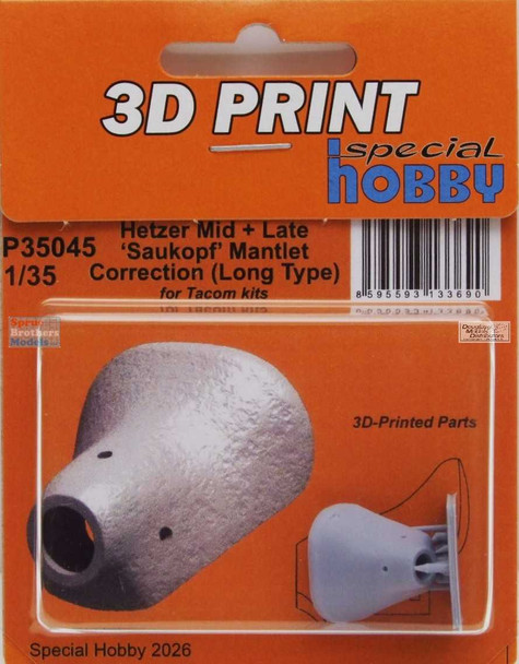 SPHP35045P 1:35 Special Hobby Hetzer Mid/Late Saukopf Mantlet Corretion - Long Type (TAK kit)