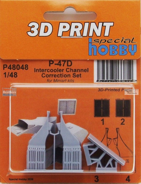 SPHP48048P 1:48 Special Hobby P-47D Thunderbolt Intercooler Channel Correction Set (MIA kit)