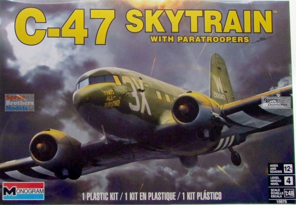 RMX15875 1:48 Revell Monogram C-47 Skytrain and Paratroopers