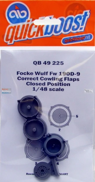 QBT49225 1:48 Quickboost Fw190D-9 Correct Cowling Flaps Closed Position (MIA kit)