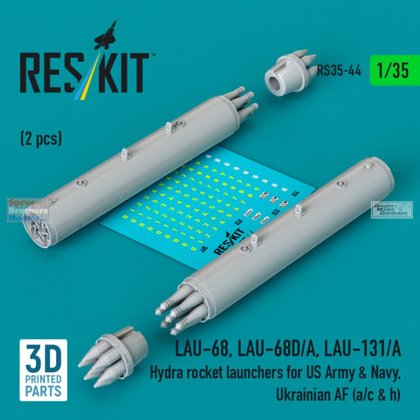 RESRS350044 1:35 ResKit LAU-68 LAU-68D/A LAU-131/A Hydra Rocket Launchers Set
