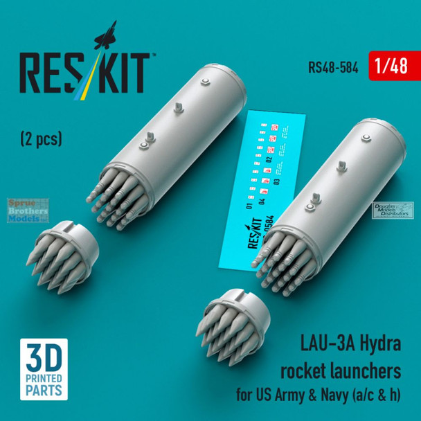 RESRS480584 1:48 ResKit LAU-3A Hydra Rocket Launcher Set