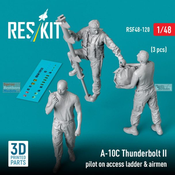RESRSF480120F 1:48 ResKit A-10C Thunderbolt II Pilot on Access Ladder & Airmen Figure Set