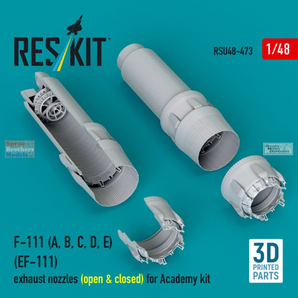 RESRSU480473U 1:48 ResKit F-111A F-111B F-111C F-111D F-111E Aardvark EF-111 Raven Exhaust Nozzle Set (ACA kit)
