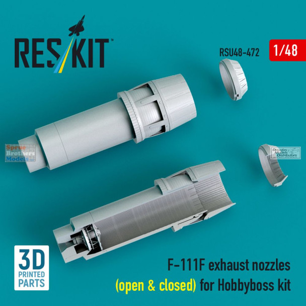 RESRSU480472U 1:48 ResKit F-111F Aardvark Exhaust Nozzle Set (HBS kit)
