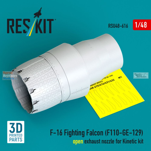 RESRSU480616U 1:48 ResKit F-16 Falcon Open F110-GE-129 Exhaust Nozzle (KIN kit)