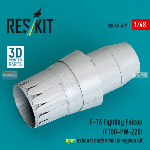 RESRSU480617U 1:48 ResKit F-16 Falcon Open F100-PW-220 Exhaust Nozzle (HAS kit)