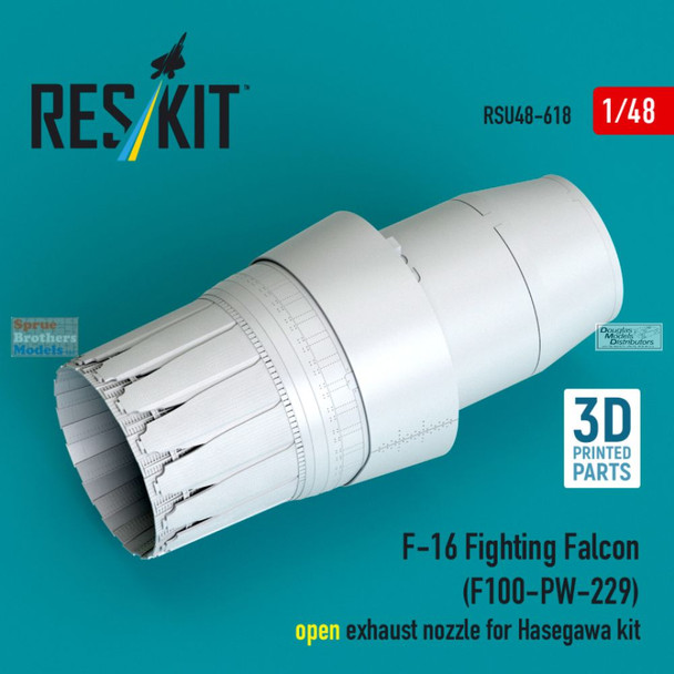 RESRSU480618U 1:48 ResKit F-16 Falcon Open F100-PW-229 Exhaust Nozzle (HAS kit)