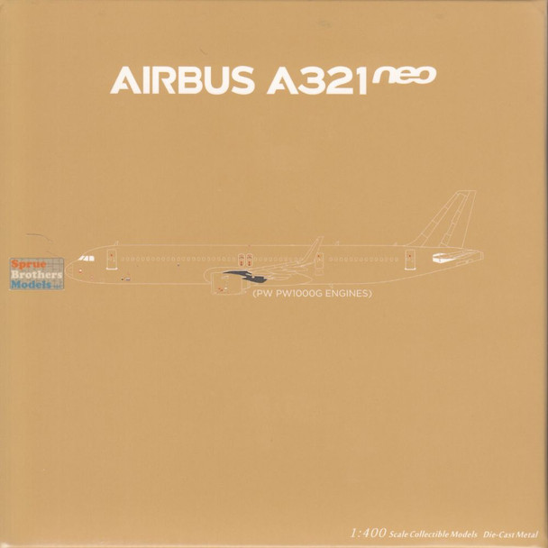 NGM13143 1:400 NG Model Blank Airbus A321neo with PW PW1000G Engines (pre-painted/pre-built)