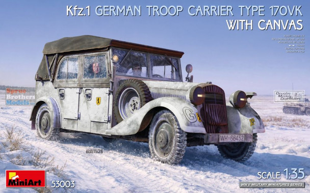 MIA53003 1:35 Miniart Kfz.1 German Troop Carrier Type 170VK with Canvas