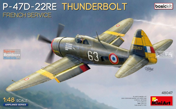 MIA48047 1:48 Miniart P-47D-22RE Thunderbolt French Service [Basic Kit]