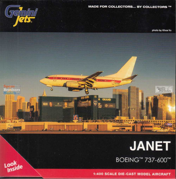 GEMGJ2419 1:400 Gemini Jets EG&G (Janet) B737-600 Reg #N319BD (pre