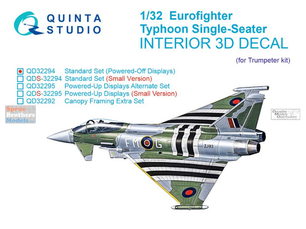 QTSQD32294 1:32 Quinta Studio 3D Decal - EF-2000 EF-2000A Eurofighter Typhoon (TRP kit)