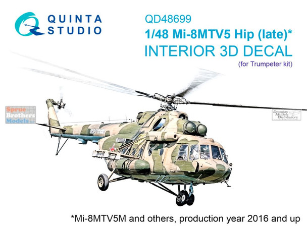 QTSQD48699 1:48 Quinta Studio 3D Decal - Mi-8MTV5 Hip Late (TRP kit)