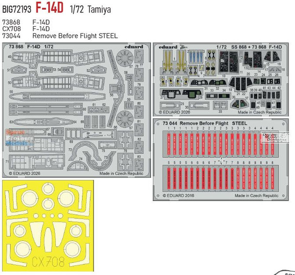 EDUBIG72193 1:72 Eduard BIG ED F-14D Tomcat Detail Set (TAM kit)