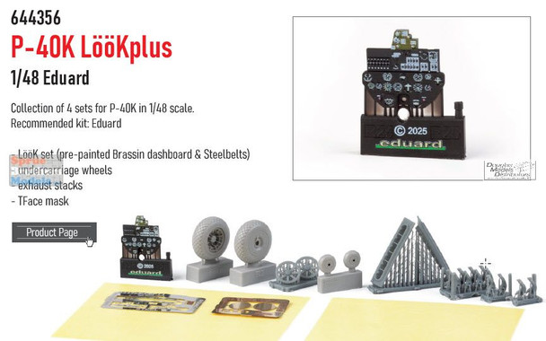 EDU644356 1:48 Eduard LookPlus - P-40K Warhawk Detail Set (EDU kit)
