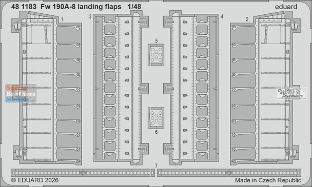 EDU481183 1:48 Eduard PE - Fw190A-8 Landing Flaps (HBS kit)