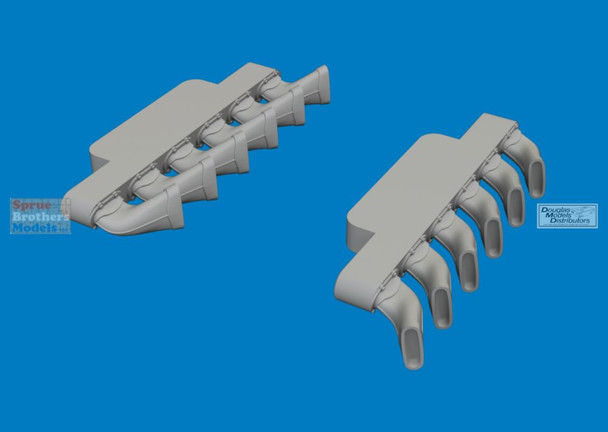EDU6481208 1:48 Eduard Brassin - Spitfire Mk.IX Exhaust Stacks Fishtail (AFX kit)