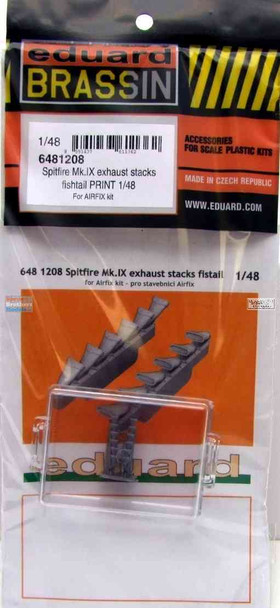EDU6481208 1:48 Eduard Brassin - Spitfire Mk.IX Exhaust Stacks Fishtail (AFX kit)