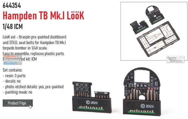 EDU644354 1:48 Eduard Look - Hampden TB Mk.I (ICM kit)