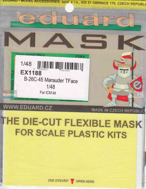 EDUEX1188 1:48 Eduard Mask - B-26C-45 Marauder TFACE (ICM kit)
