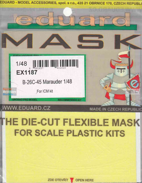 EDUEX1187 1:48 Eduard Mask - B-26C-45 Marauder (ICM kit)