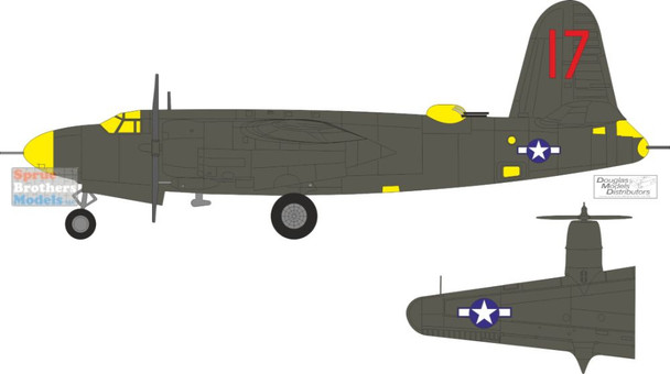 EDUEX1189 1:48 Eduard Mask - B-26C-45 Marauder US National Insignia & Tail Marking (ICM kit)