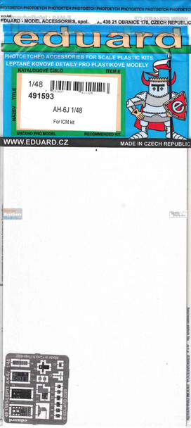 EDU491593 1:48 Eduard Color PE - AH-6J Little Bird Detail Set (ICM kit)