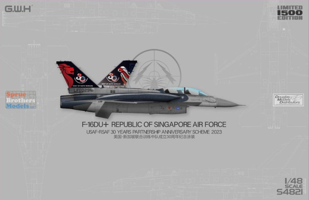 LNRS4821 1:48 Great Wall Hobby F-16DU+ Falcon Republic of Singapore Air Force 'USAF-RSAF 30 Years Partnership Anniversary Scheme 2023'