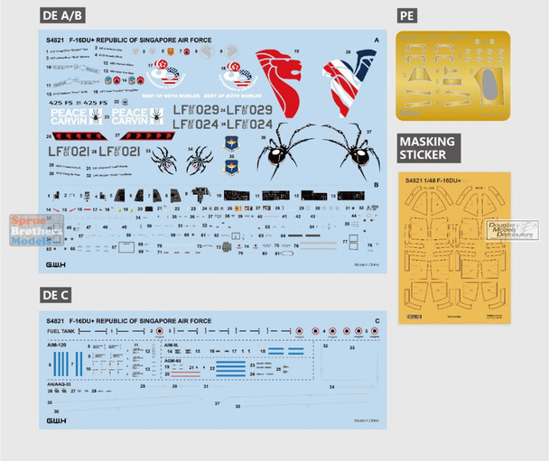 LNRS4821 1:48 Great Wall Hobby F-16DU+ Falcon Republic of Singapore Air Force 'USAF-RSAF 30 Years Partnership Anniversary Scheme 2023'