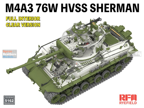 RFMRM5162 1:35 Rye Field Model M4A3(76)W VVSS Sherman with Full Interior [Clear Version]