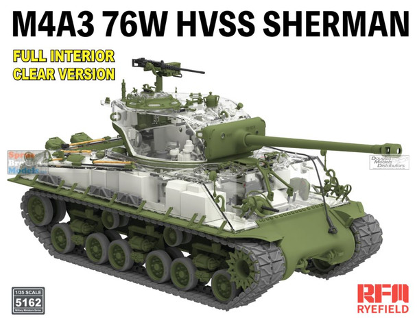 RFMRM5162 1:35 Rye Field Model M4A3(76)W VVSS Sherman with Full Interior [Clear Version]