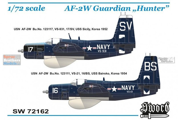 SWD72162 1:72 Sword AF-2W Guardian 'Hunter'