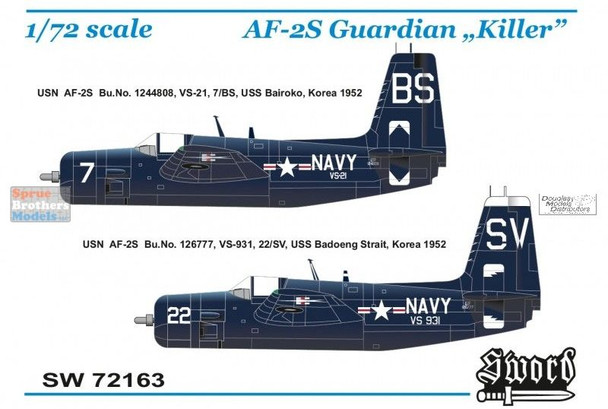 SWD72163 1:72 Sword AF-2S Guardian 'Killer'