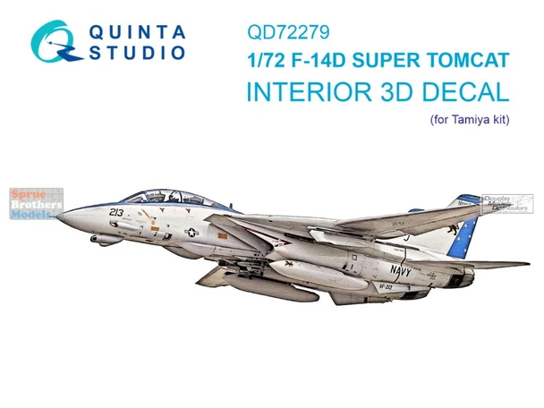 QTSQD72279 1:72 Quinta Studio 3D Decal - F-14D Tomcat (TAM kit)